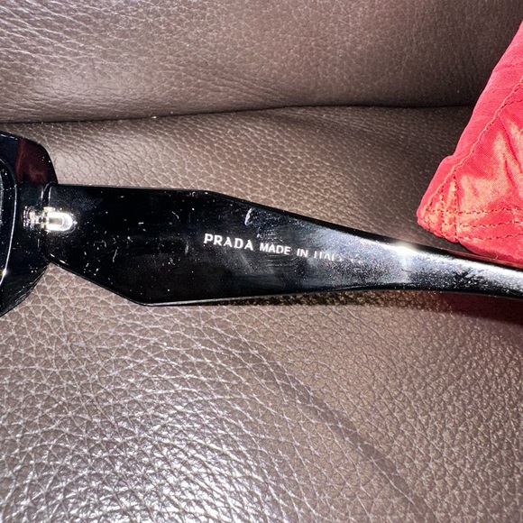 Prada PR 17WS Glossy Black Rectangular Sunglasses - Picture 6 of 6